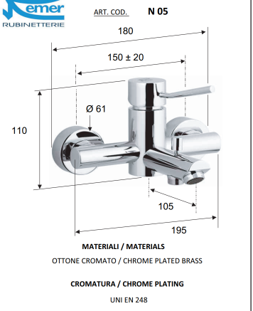 Смеситель для ванны minimal